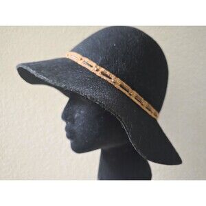 Vintage Callanan Wool Bucket Hat Black European Design Fall Winter Braid Accent